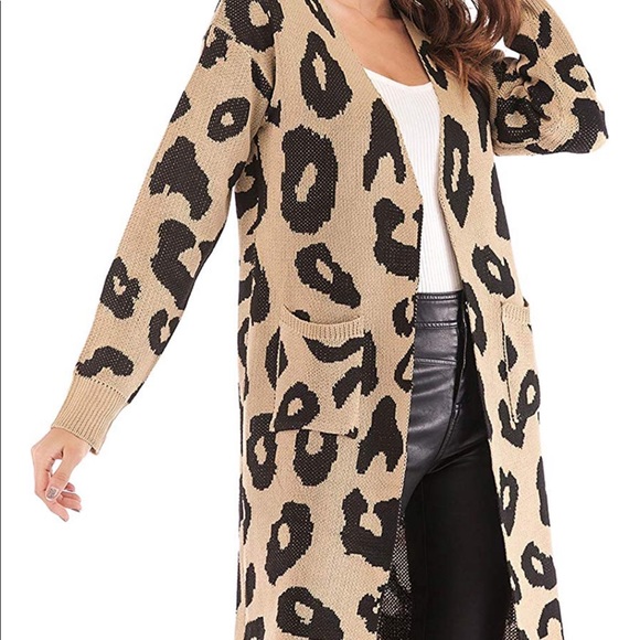 Boutique Leopard Print Open Front Cardigan - Picture 5 of 8